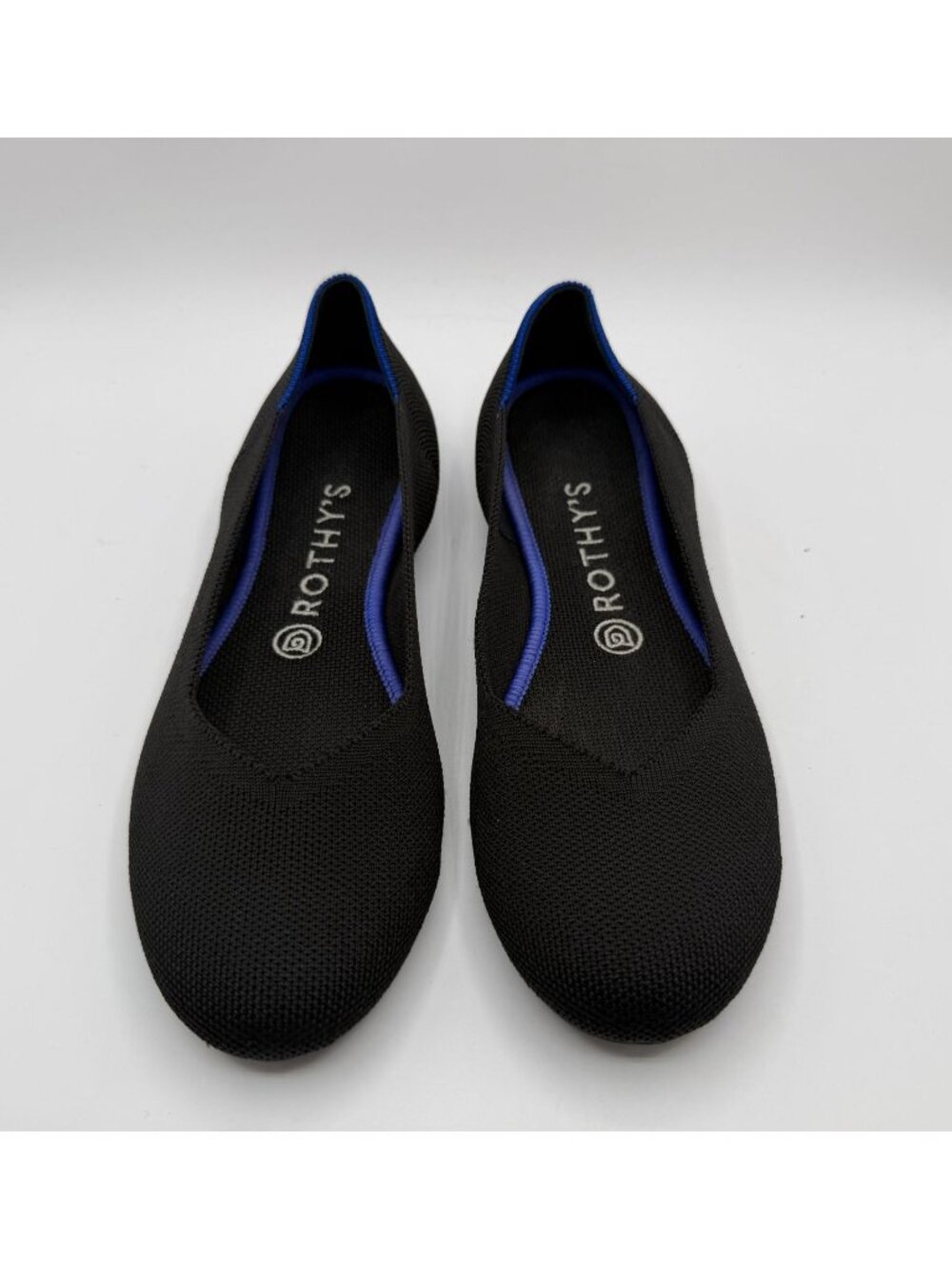 Rothy's The Flats Round Toe Ballet Flats Black Women Size 8.5 Slip On Comfort - Picture 2 of 15